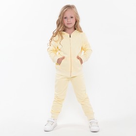 Костюм для девочки (толстовка, брюки), цвет жёлтый МИКС, рост 116 см (6 лет)