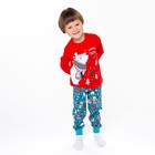 Пижама детская, цвет красный/серый, рост 110 см - фото 7085653