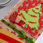 Конверт ручной работы "С Новым Годом!" красный фон, елки, подарки 9308569