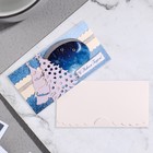 Конверт ручной работы "С Новым Годом!" луна, стразы, белые елки 9308570