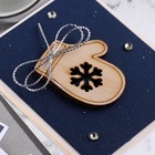 Открытка ручной работы "Варежка" стразы, снежинка 9308584