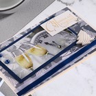 Открытка ручной работы "С Новым Годом!" бокалы, часы, синяя лента 9308590