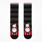 Носки мужские «Дед мороз в очках», цвет чёрный/красный, размер 39-44 - фото 7003927