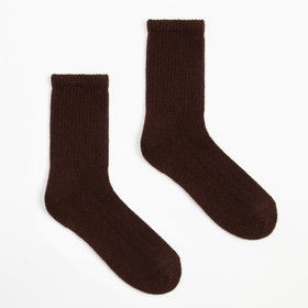 Носки мужские с пухом яка, цвет шоколадный, размер 44-46