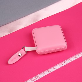 Сантиметровая лента-рулетка, искусственная кожа, 150 см (см/дюймы), цвет розовый