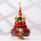 Сувенир музыкальный "Храм", тройка, бордовый фон, ручная роспись - фото 5845206