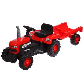 Трактор на педалях с прицепом, цвет красный 8153