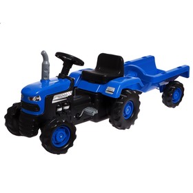 Трактор на педалях с прицепом, цвет синий 8253