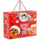 Пакет-коробка"Веселого Нового Года!" 19х50х40 см, Paw Patrol 7816817