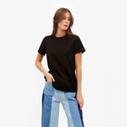 Футболка женская Basic line цвет черный, р-р 48 - фото 802504926