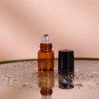 Флакон стеклянный для парфюма, с металлическим роликом, 2 мл, цвет коричневый/чёрный - фото 802507719