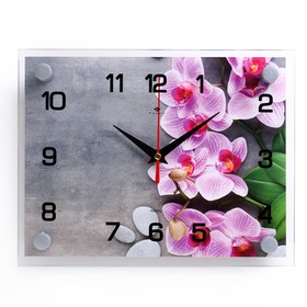 Часы настенные, серия: Интерьер, "Орхидеи", плавный ход, 20 х 26 см в Донецке