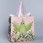 Пакет подарочный «Попугай», 22 × 22 × 10 см 7489514