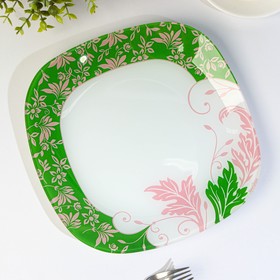 Тарелка обеденная «Корнелия», 26×26 см, цвет зелёный