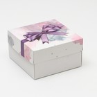 Кондитерская упаковка, короб, "Фиолетовый бант" 21,5 х 21,5 х 12 см, 1 кг 9292782