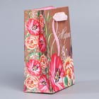 Пакет крафтовый вертикальный «Яркий букет», S 12 × 15 × 5,5 см 7895565