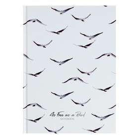 Записная книжка А5, 80 листов в точку "Свободен как птица", твёрдая обложка, матовая ламинация, выборочный лак, блок офсет