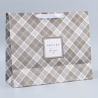 Пакет крафтовый с пластиковым окном «Мужской», 31 × 26 × 10 см 9136844