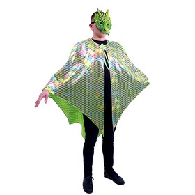 Карнавальный костюм «Дракон зеленый», маска, накидка