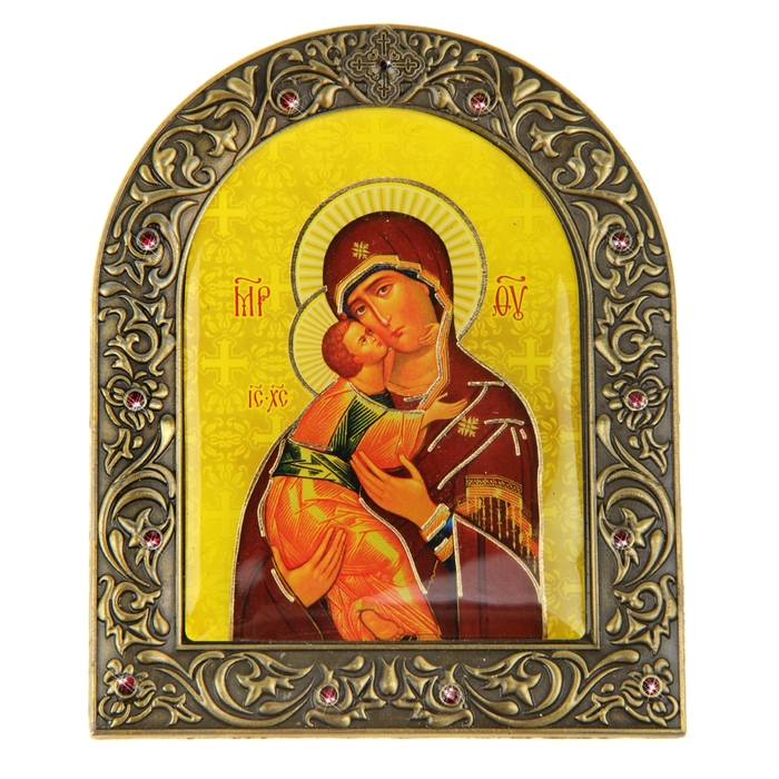 Икона "Владимирская икона Божией Матери " на подставке