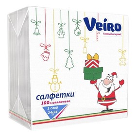Салфетки бумажные Linia Veiro «Зима. Санта» 1 слой, 50 листов