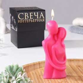 Свеча фигурная в подарочной коробке "Влюбленные", 12 см, розовый в Донецке
