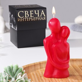 Свеча фигурная в подарочной коробке "Влюбленные", 12 см, красная в Донецке