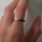 Кольцо бусина "Жемчуг" на шпинели, цвет чёрный с золотом, 16 размер - фото 5924294