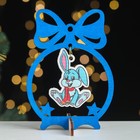 Сувенир "Кролик. Шарик с бантиком", дерево, синий, 11,5х8,5 см - фото 5924386