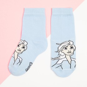 Носки для девочки «Эльза», Холодное сердце, 16-18 см, цвет голубой (2 шт)