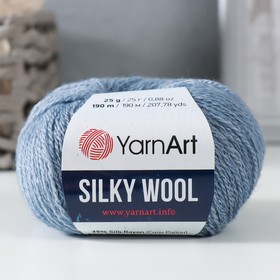 Пряжа "Silky Wool" 35% силк район, 65% мерино. вул 190м/25г (331 джинсовый) 9320845