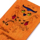 Открытка деревянная "С Днём Рождения!" сова, сердца 9352722