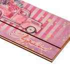 Конверт деревянный резной "Поздравляем!" машина, цветы 9352732