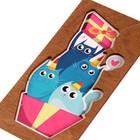 Конверт деревянный "Котики" синии коты, подарок 9352740