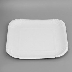 Тарелка одноразовая ′Белая′ квадратная, картон, 19,2 х 19,2 см в Донецке