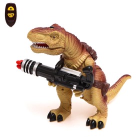 Динозавр радиоуправляемый T-Rex, стреляет ракетами, работает от батареек, цвет коричневый в Донецке