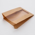 Пакет бумажный крафт с окном и прямоугольным дном, 32 × 21 × 10 7882990