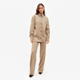 Костюм женский (рубашка, брюки) MINAKU: Casual collection цвет бежевый, р-р 52