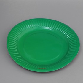 Тарелка бумажная ′Зеленый′ с ламинацией, 18 см в Донецке