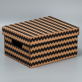 Складная коробка бурая «Зигзаги», 31,2 х 25,6 х 16,1 см