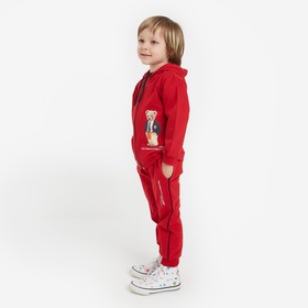 Комплект детский (толстовка, брюки), цвет красный МИКС, рост 98 см