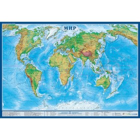 Карта Мира Физическая, 100 х 70 см, картон