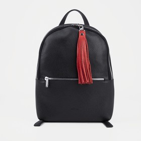 Рюкзак на молнии, цвет чёрный/красный