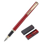 Ручка перьевая PIERRE CARDIN ECO, корпус латунь с покрытием "металлик", отделка сталь и позолота, съемный колпачок, узел 0.6 мм, красная - фото 7086349