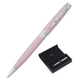 Ручка шариковая PIERRE CARDIN SECRET Business, корпус латунь и лак, отделка сталь, хром, чернила синие, перламутрово-розовая