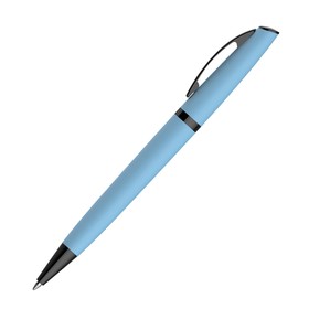 Ручка шариковая PIERRE CARDIN ACTUEL, корпус АВС пластик, отделка чёрный металл, узел 1.0 мм, чернила синие, голубая