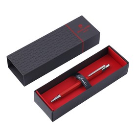 Ручка шариковая PIERRE CARDIN PRIZMA, корпус латунь лакированная, отделка сталь и хром, чернила синие, красная