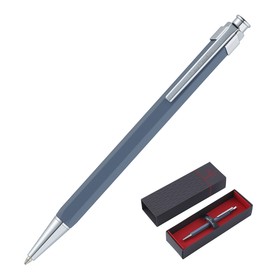 Ручка шариковая PIERRE CARDIN PRIZMA, корпус латунь лакированная, отделка сталь и хром, чернила синие, серо-голубая