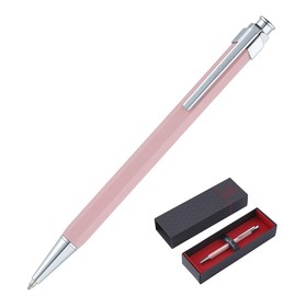 Ручка шариковая PIERRE CARDIN PRIZMA, корпус латунь лакированная, отделка сталь и хром, чернила синие, розовая