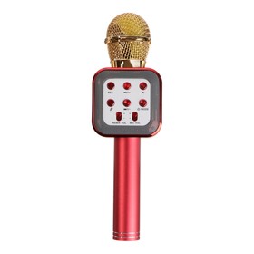 Микрофон для караоке Belsis MA3002BK, 3 Вт, 1200 мАч, Bluetooth, FM, microSD, красный